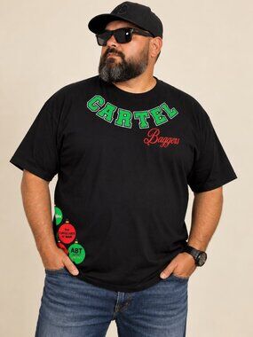 CARTEL BAGGERS Miami T Shirt Mens Size 3XL Black Merry Christmas Biker Graphic